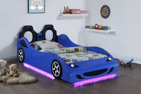 Cruiser Wood Twin LED Car Bed Blue | Coaster - 400478 - Home Elegance USA - 7