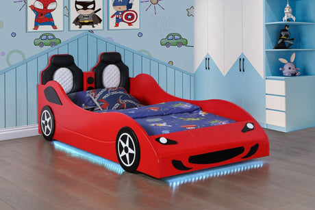 Cruiser Wood Twin LED Car Bed Red | Coaster - 400479 - Home Elegance USA - 2