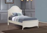 Twin Bed - Dominique Wood Twin Panel Bed Cream White