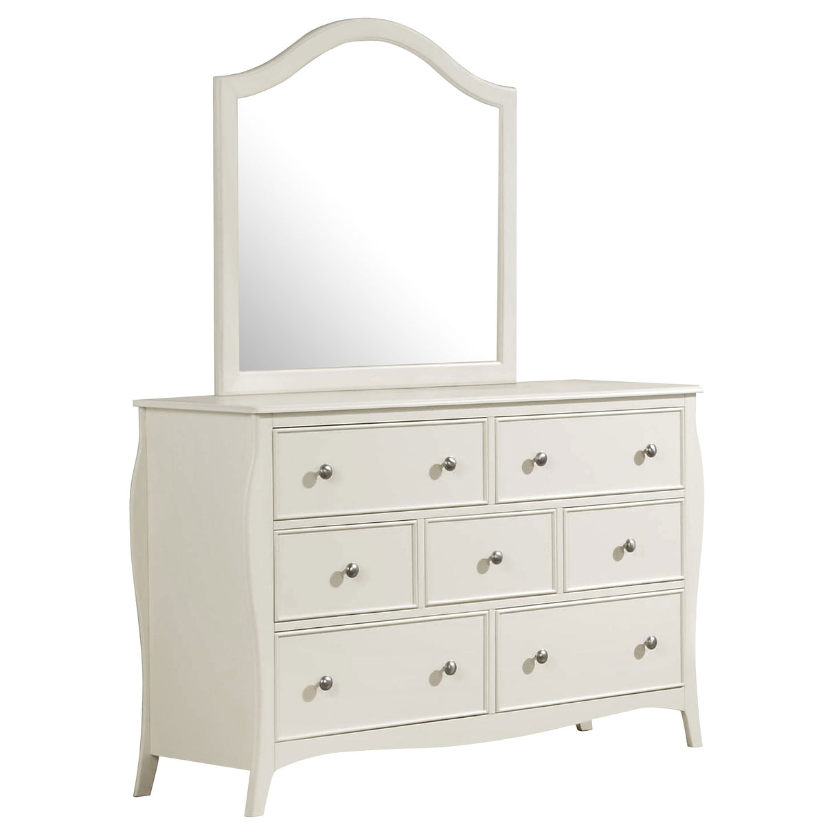 Dresser With Mirror - Dominique 7-drawer Dresser with Mirror Cream White