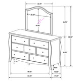 Dresser With Mirror - Dominique 7-drawer Dresser with Mirror Cream White