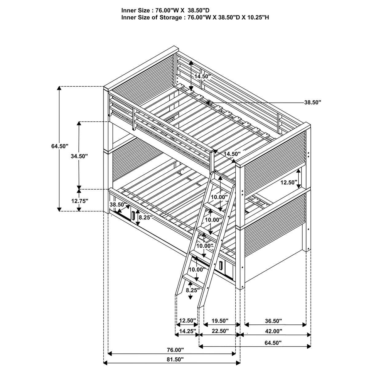 Twin / Twin Bunk Bed - Oliver Twin Over Twin Bunk Bed Java