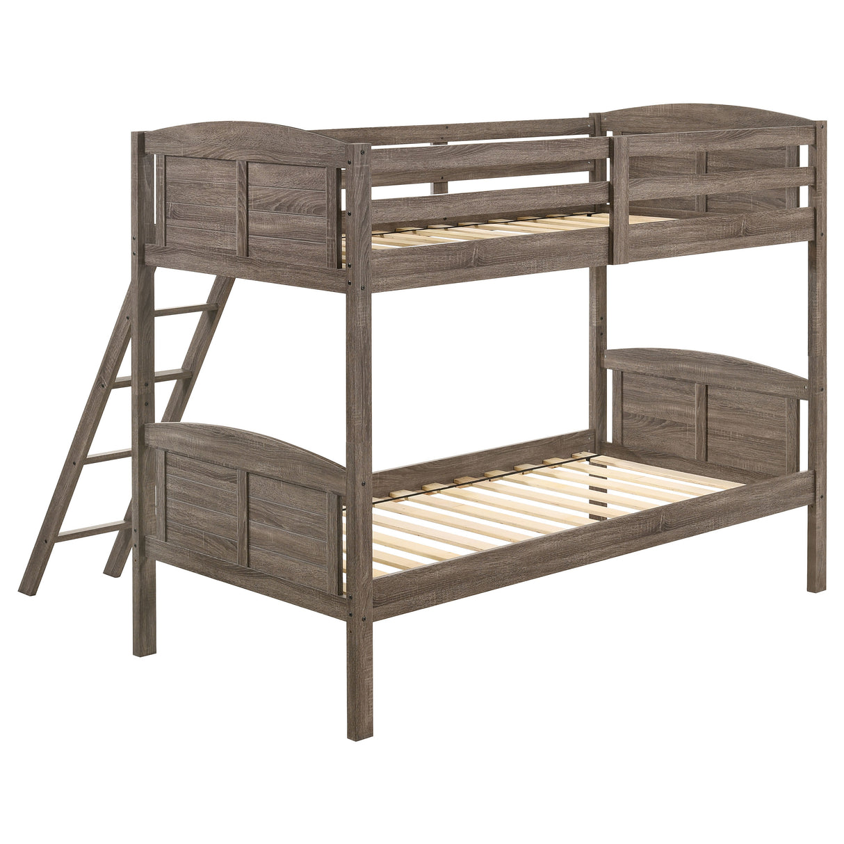 Twin / Twin Bunk Bed - Flynn Twin Over Twin Bunk Bed Weathered Brown