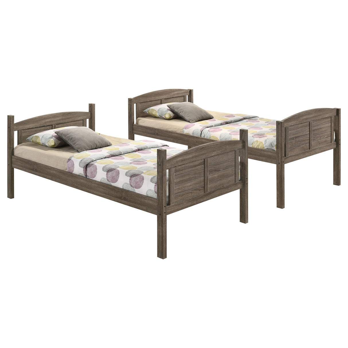 Twin / Twin Bunk Bed - Flynn Twin Over Twin Bunk Bed Weathered Brown