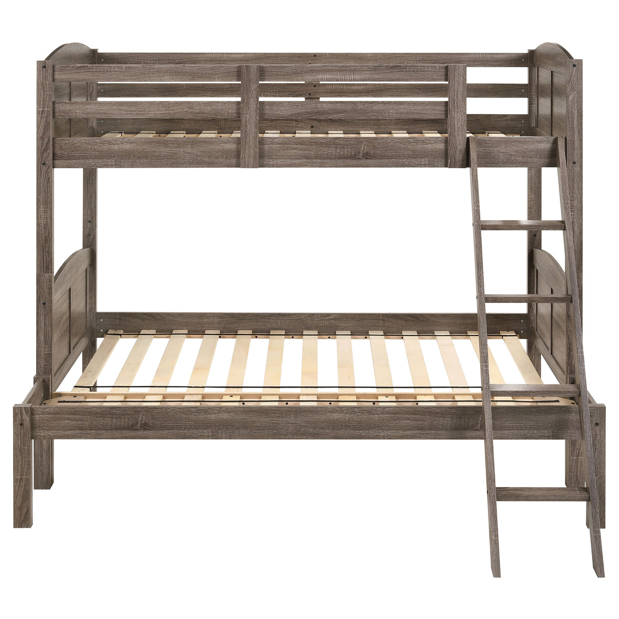 Twin / Full Bunk Bed - Flynn Twin Over Full Bunk Bed Weathered Brown