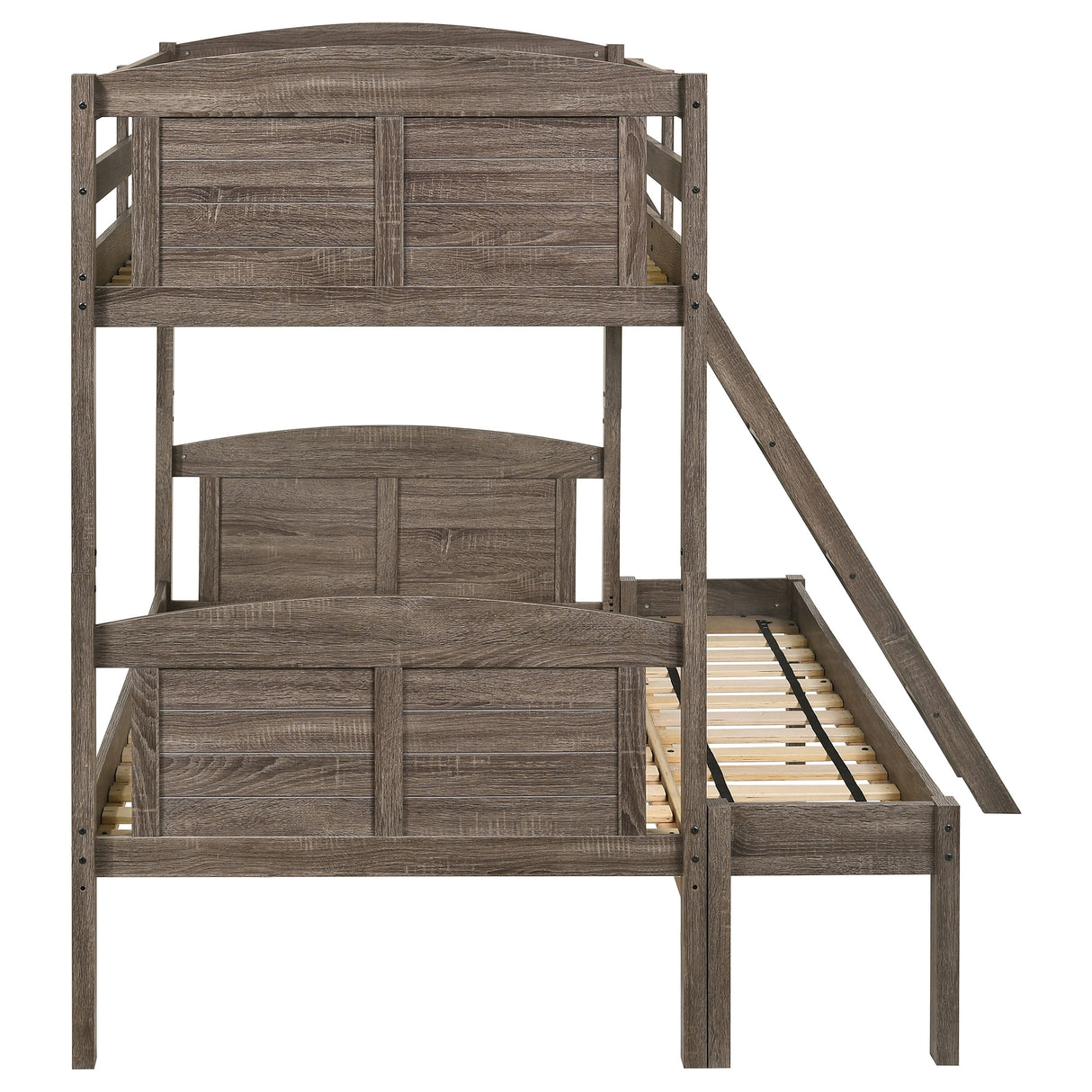 Twin / Full Bunk Bed - Flynn Twin Over Full Bunk Bed Weathered Brown