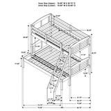 Twin / Full Bunk Bed - Flynn Twin Over Full Bunk Bed Weathered Brown