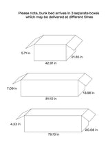 Twin / Full Bunk Bed - Flynn Twin Over Full Bunk Bed Weathered Brown