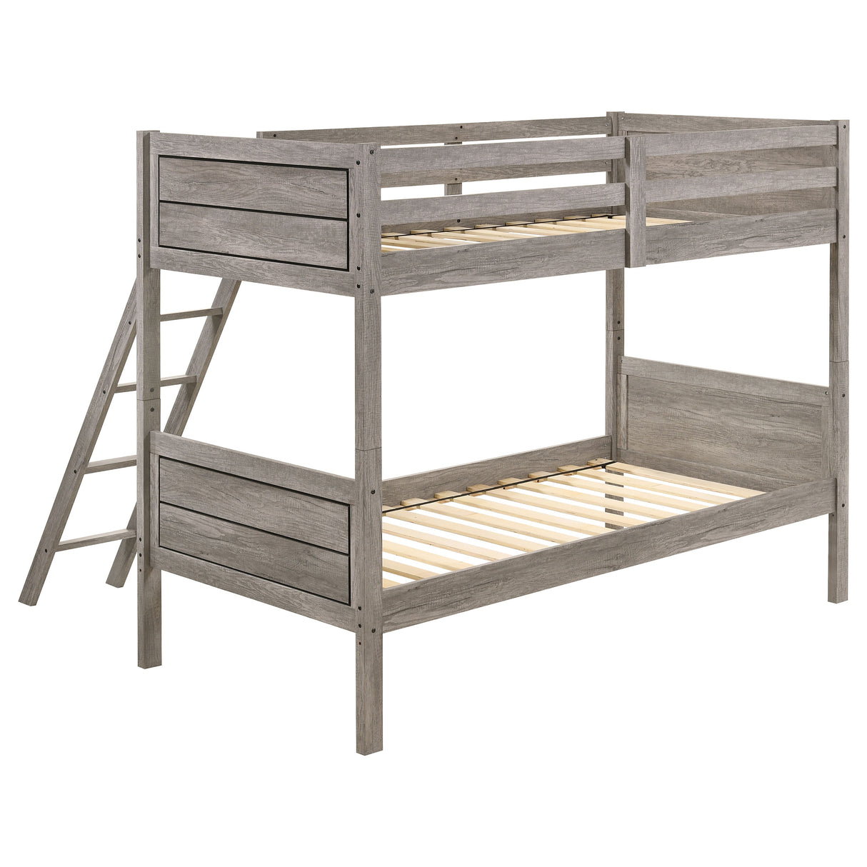 Twin / Twin Bunk Bed - Ryder Twin Over Twin Bunk Bed Weathered Taupe