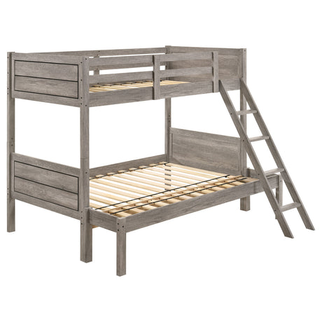 Twin / Full Bunk Bed - Ryder Twin Over Full Bunk Bed Weathered Taupe