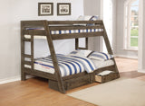 Twin / Full Bunk Bed - Wrangle Hill Twin Over Full Bunk Bed Gun Smoke