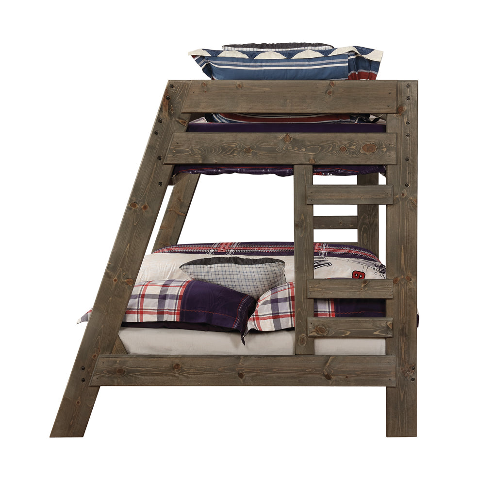 Twin / Full Bunk Bed - Wrangle Hill Twin Over Full Bunk Bed Gun Smoke