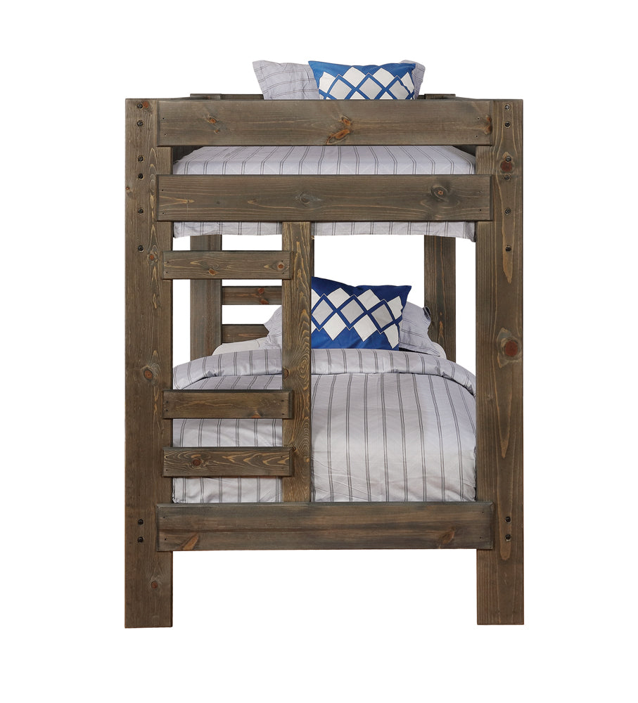 Twin / Twin Bunk Bed - Wrangle Hill Twin Over Twin Bunk Bed Gun Smoke