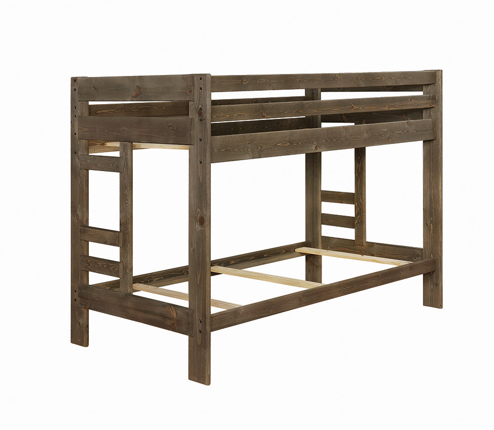 Twin / Twin Bunk Bed - Wrangle Hill Twin Over Twin Bunk Bed Gun Smoke