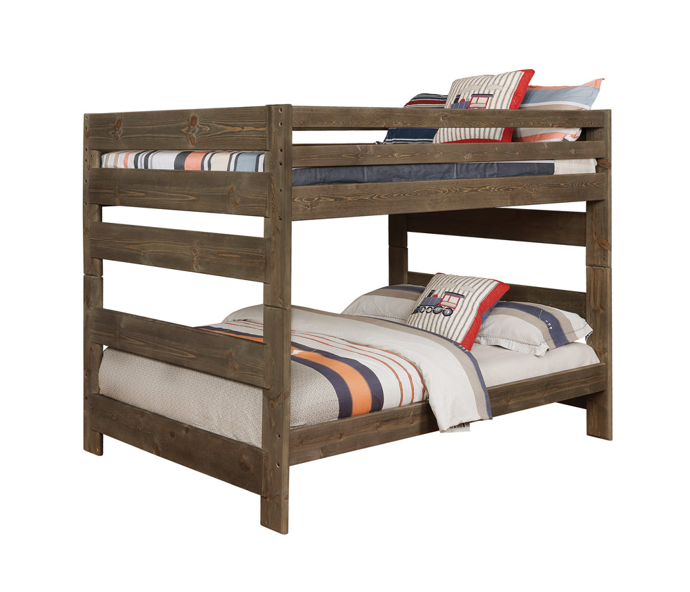 Full / Full Bunk Bed - Wrangle Hill Full Over Full Bunk Bed Gun Smoke