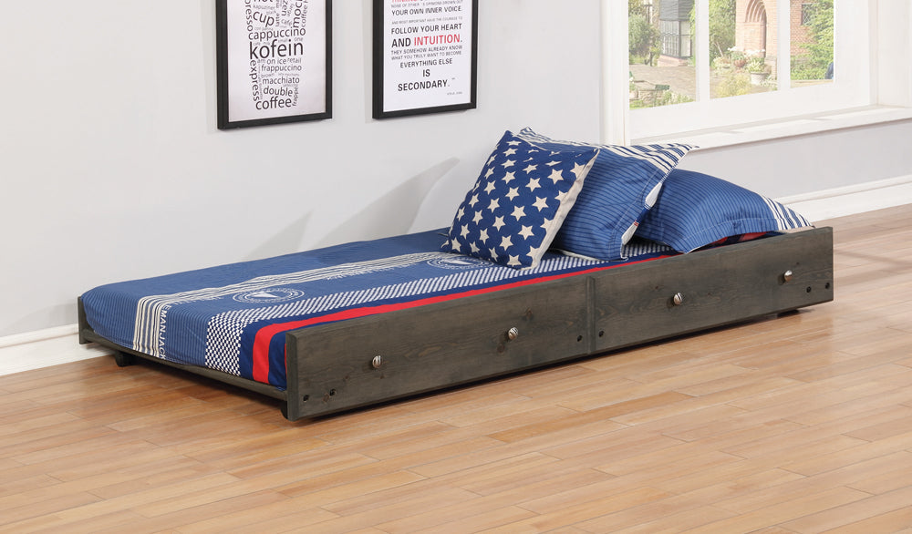 Trundle W/ Bunkie Mattress - Wrangle Hill Trundle with Bunkie Mattress Gun Smoke