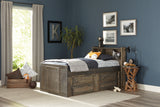 Twin Storage Bed - Wrangle Hill Wood Twin Storage Bookcase Bed Gunsmoke