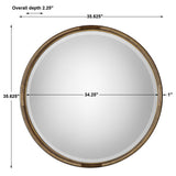 Finnick Iron Coil Round Mirror - Gold by Uttermost - View 5