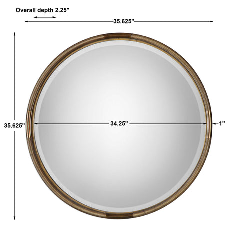 Finnick Iron Coil Round Mirror - Gold by Uttermost - View 5