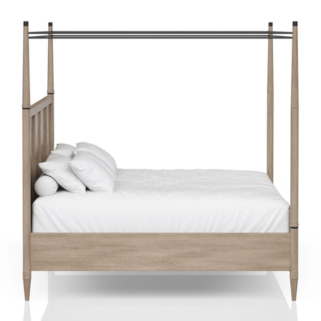 Queen Canopy Bedroom Set with a 2 Drawer Nightstand. a modern Dresser with Poster Mirror and a Door Chest. - sold by Home Elegance USA