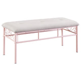 Bench - Massi Tufted Upholstered Bench Powder Pink