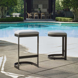 Maude Outdoor Bar Stool - White / Black by Uttermost - View 3