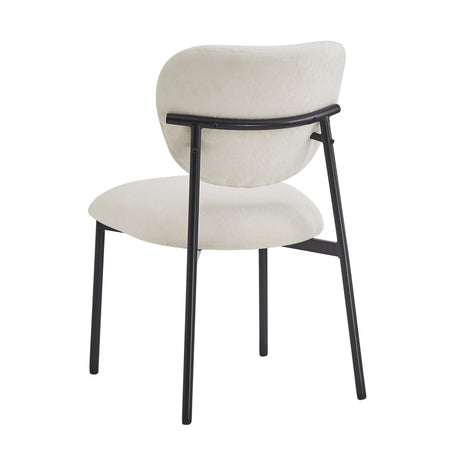 3- Piece Dining Set,Upholstered Dining Chairs With Metal Legs (Set of 2) (Beige+Black) + Round Dining Table - sold by Home Elegance USA
