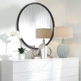 Dawsyn Round Mirror - Black by Uttermost - View 6