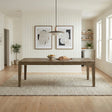 Transitional Brown Finish Large Dining Table with Self-storing Extension Leaf Modern Farmhouse Dining Room Furniture 1pc