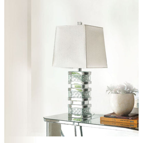 Acme - Nysa Table Lamp 40217 Mirrored & Faux Crystals
