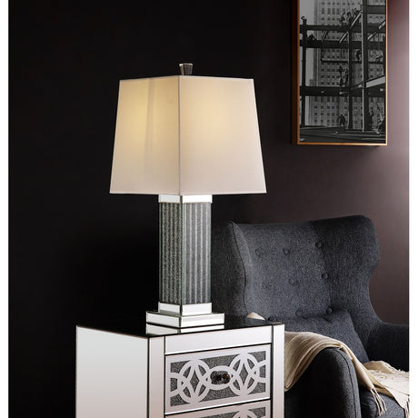 Acme - Noralie Table Lamp 40220 Mirrored & Faux Stones