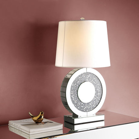 Acme - Noralie Table Lamp 40221 Mirrored & Faux Diamonds