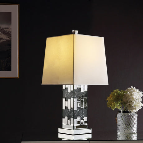 Acme - Noralie Table Lamp 40222 Mirrored & Faux Diamonds