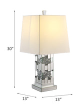 Acme - Noralie Table Lamp 40222 Mirrored & Faux Diamonds