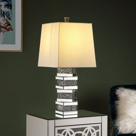 Acme - Noralie Table Lamp 40224 Mirrored & Faux Diamonds