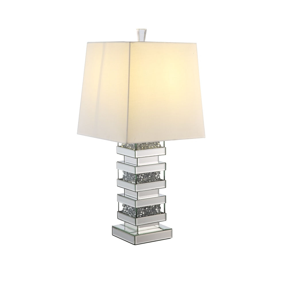 Acme - Noralie Table Lamp 40242 Mirrored & Faux Diamonds