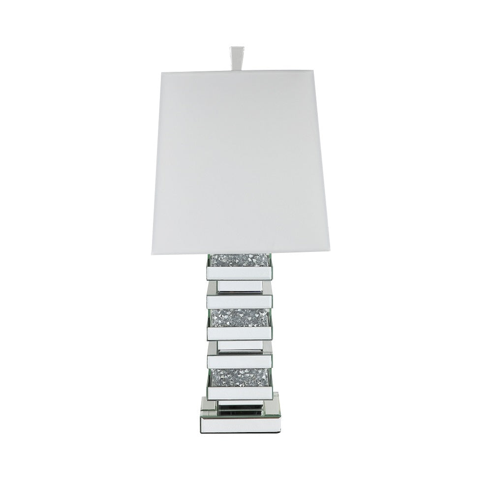 Acme - Noralie Table Lamp 40242 Mirrored & Faux Diamonds