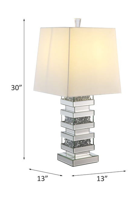 Acme - Noralie Table Lamp 40242 Mirrored & Faux Diamonds