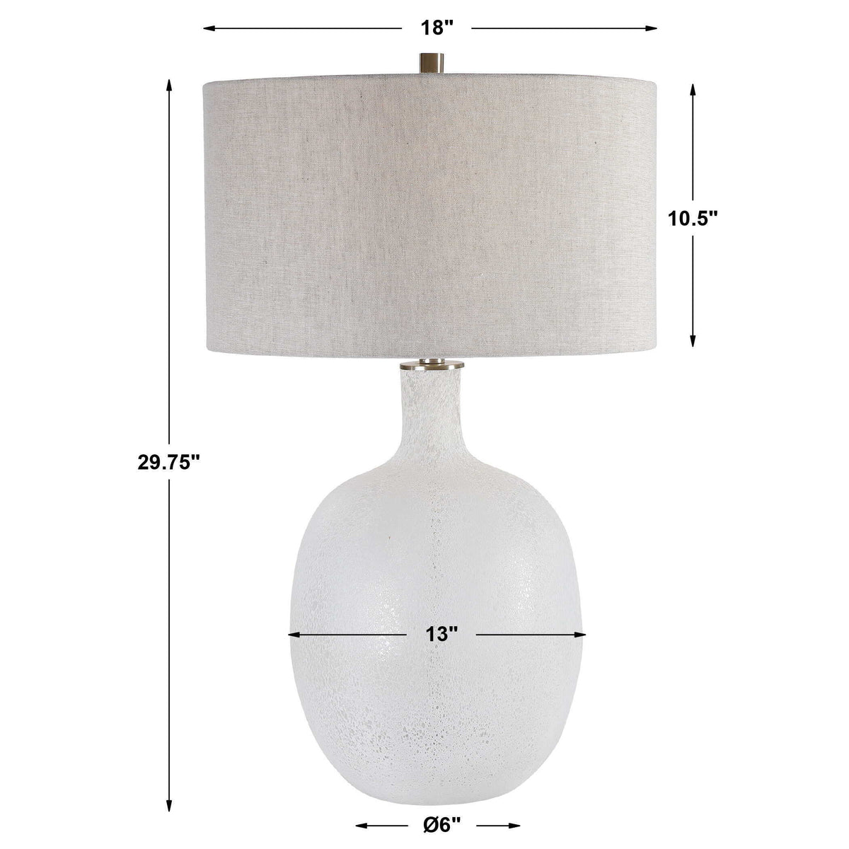 Whiteout Mottled Glass Table Lamp by Uttermost - View 11