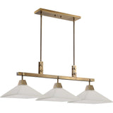 Brookdale Industrial 3 Light Linear Chandelier - Gold / White by Uttermost - View 4