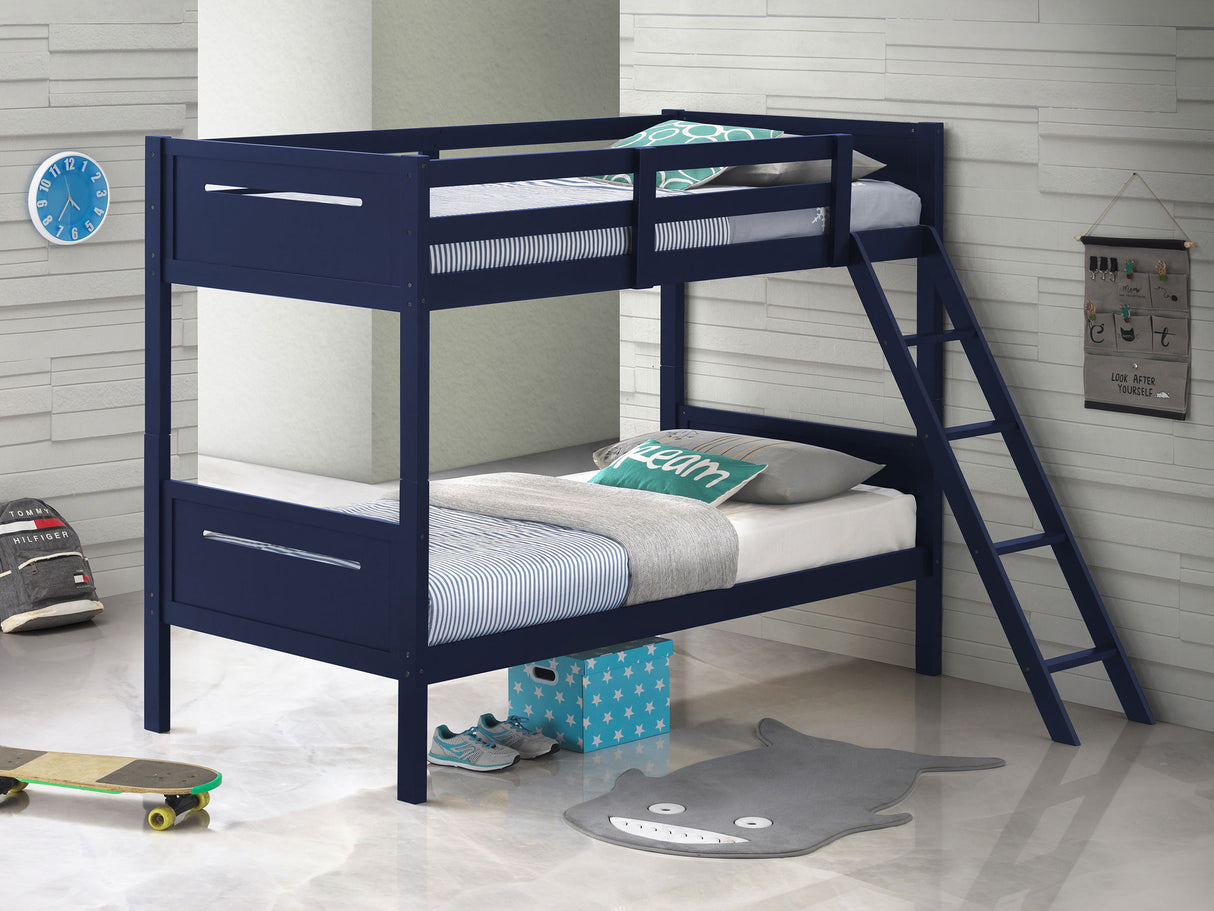 Twin / Twin Bunk Bed - Littleton Twin Over Twin Bunk Bed Blue