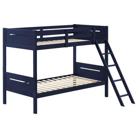 Twin / Twin Bunk Bed - Littleton Twin Over Twin Bunk Bed Blue