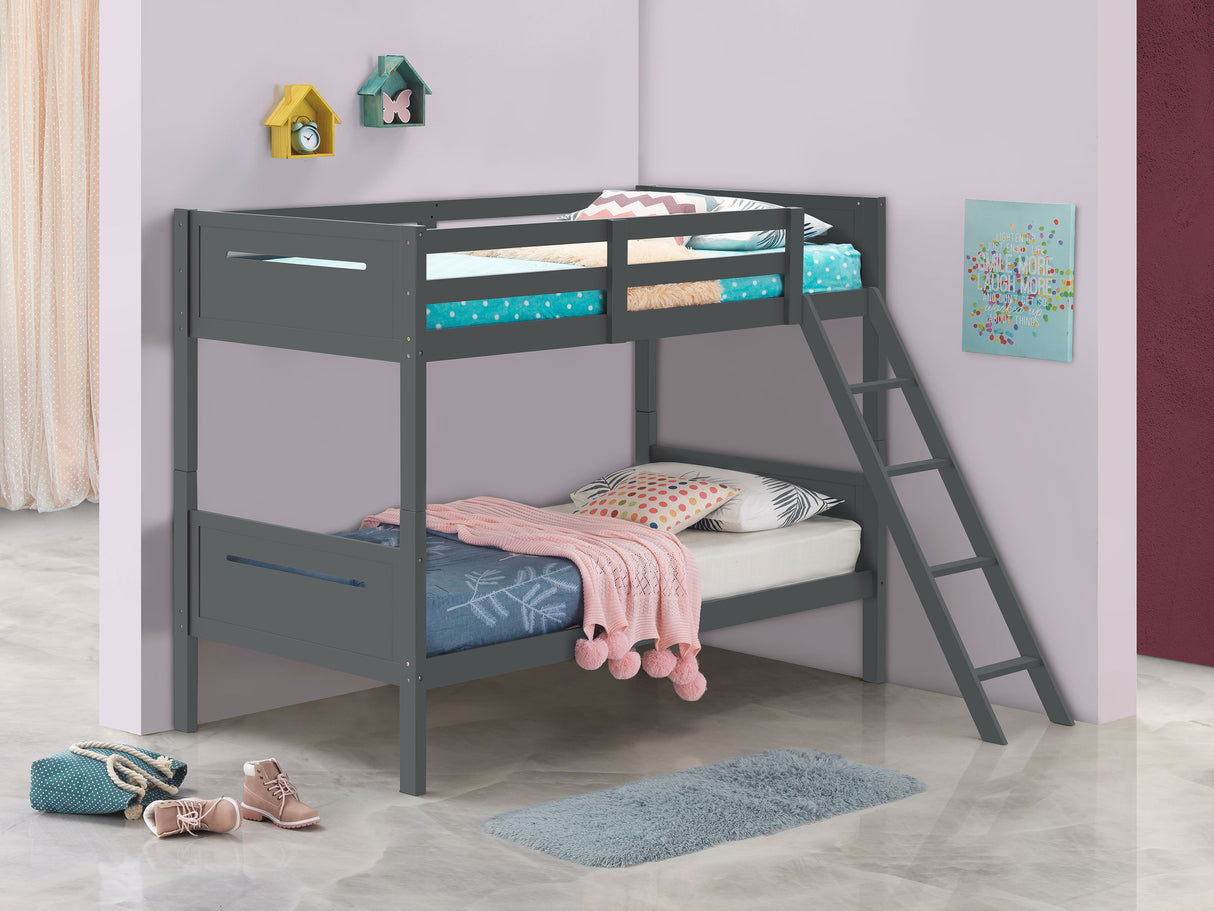 Twin / Twin Bunk Bed - Littleton Twin Over Twin Bunk Bed Grey