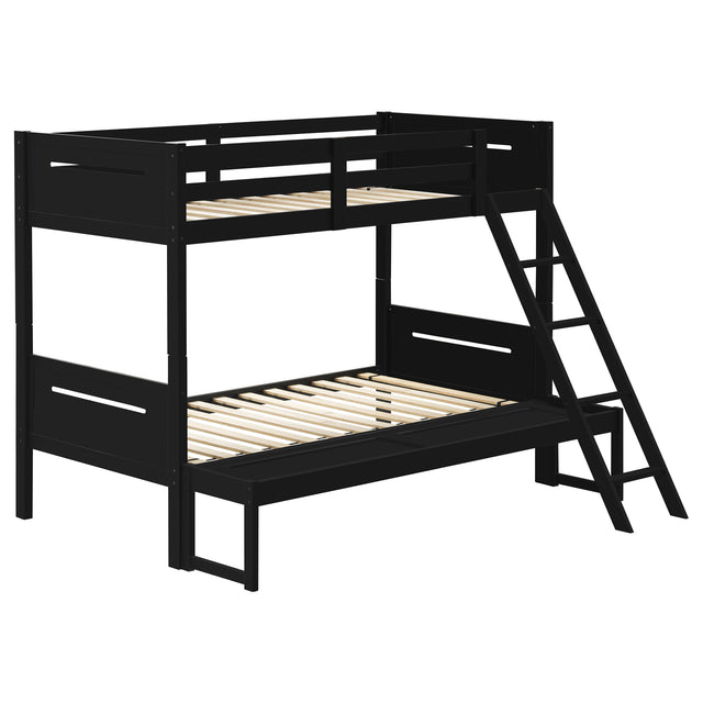 Twin / Full Bunk Bed - Littleton Twin Over Full Bunk Bed Black