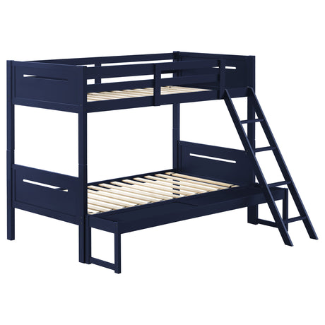 Twin / Full Bunk Bed - Littleton Twin Over Full Bunk Bed Blue