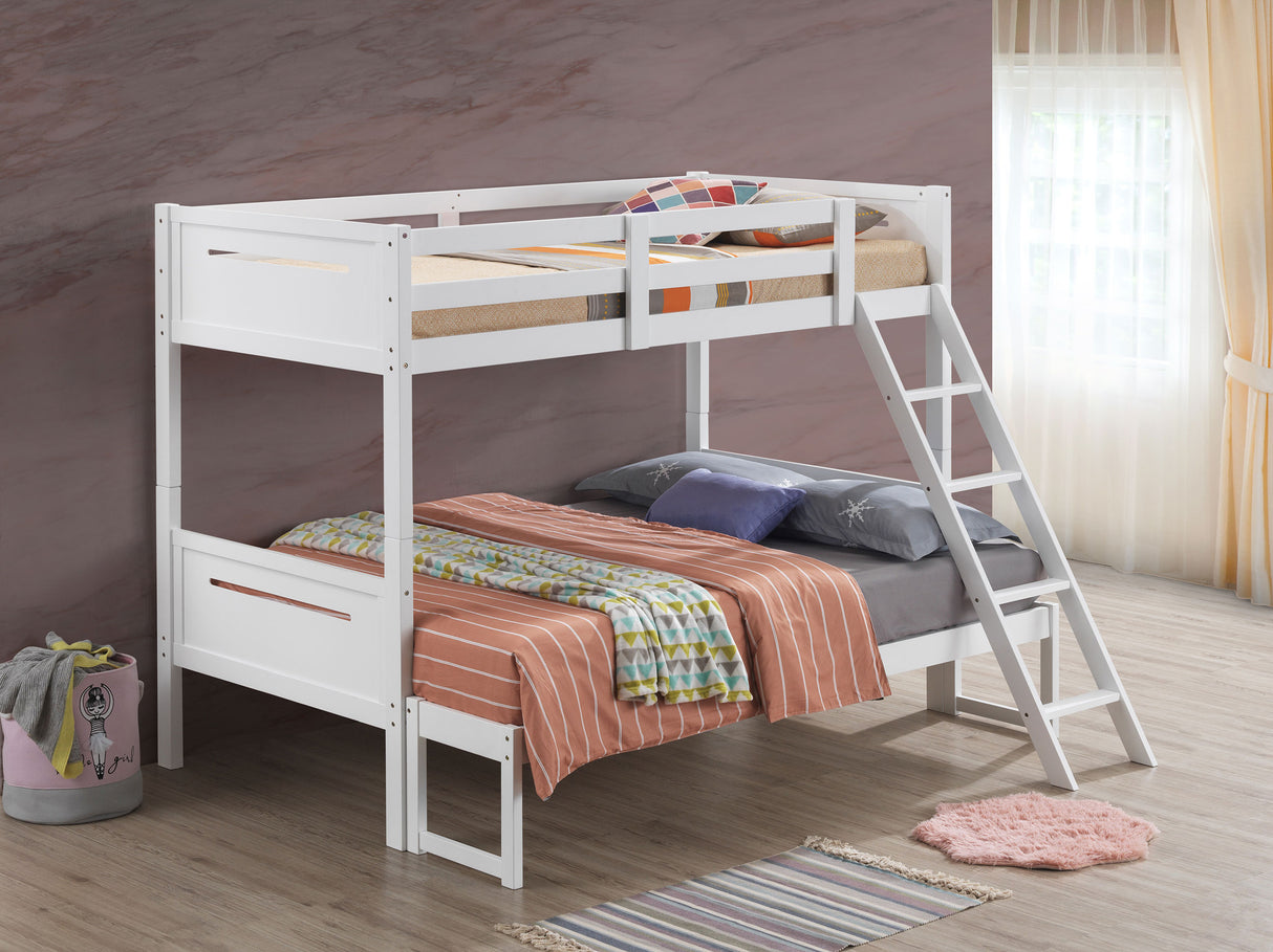 Twin / Full Bunk Bed - Littleton Twin Over Full Bunk Bed White