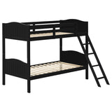 Twin / Twin Bunk Bed - Arlo Twin Over Twin Bunk Bed with Ladder Black