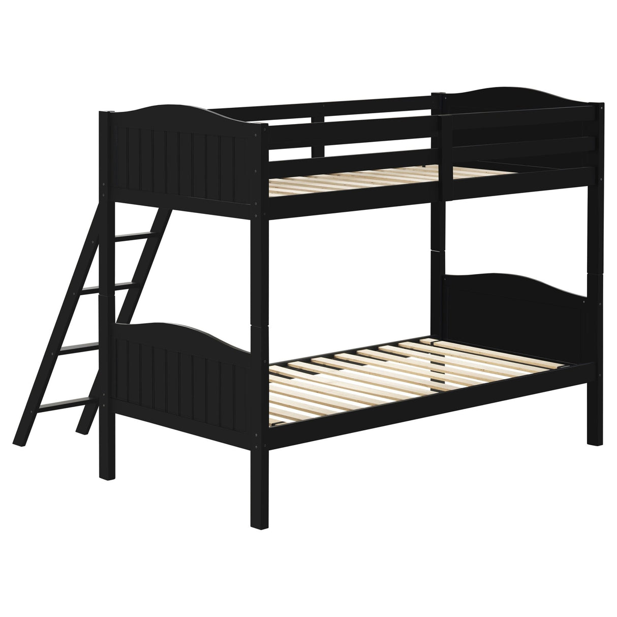 Arlo Twin Over Twin Bunk Bed with Ladder Black | Coaster - 405053BLK - Home Elegance USA - 4