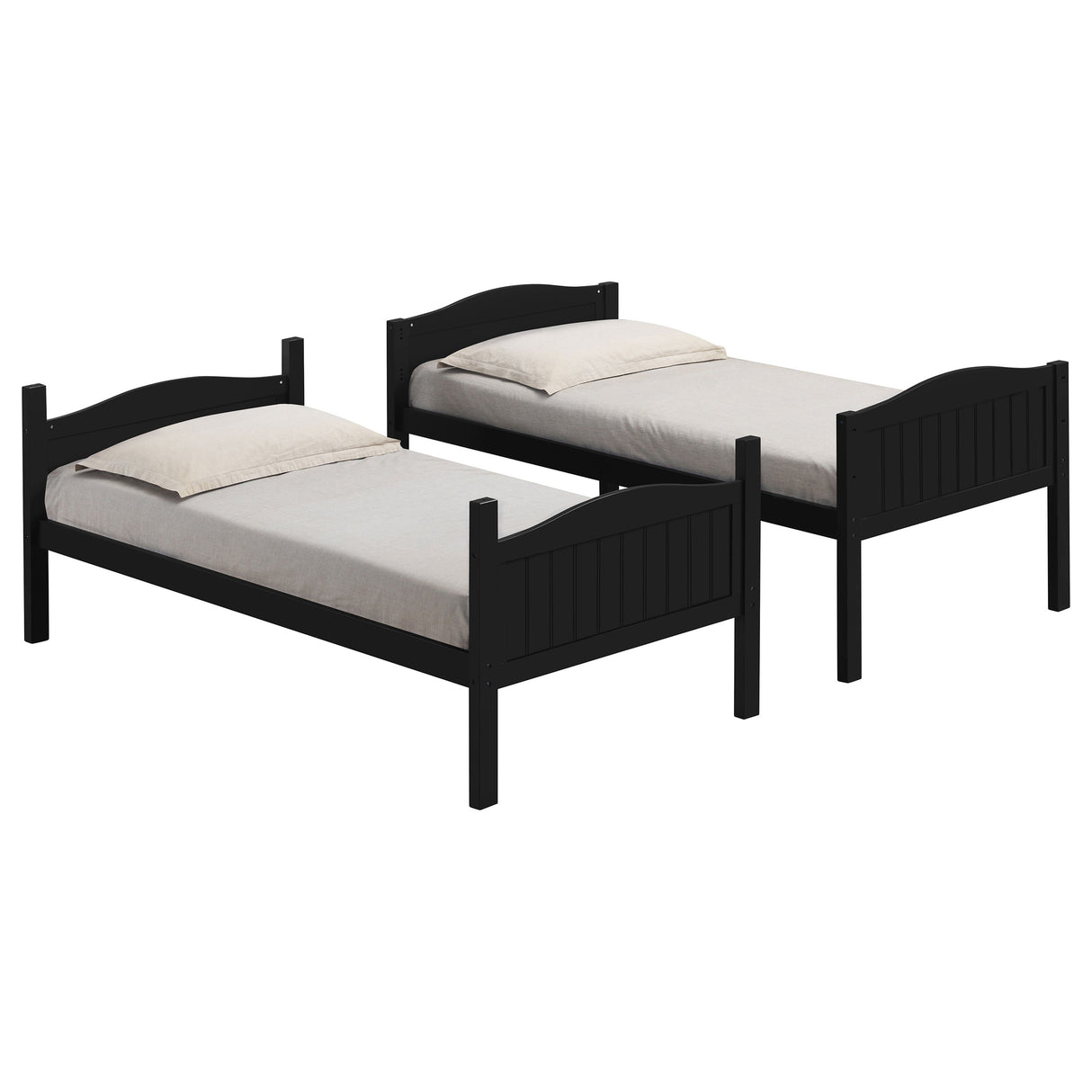 Twin / Twin Bunk Bed - Arlo Twin Over Twin Bunk Bed with Ladder Black