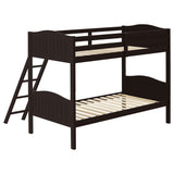 Twin / Twin Bunk Bed - Arlo Twin Over Twin Bunk Bed with Ladder Espresso